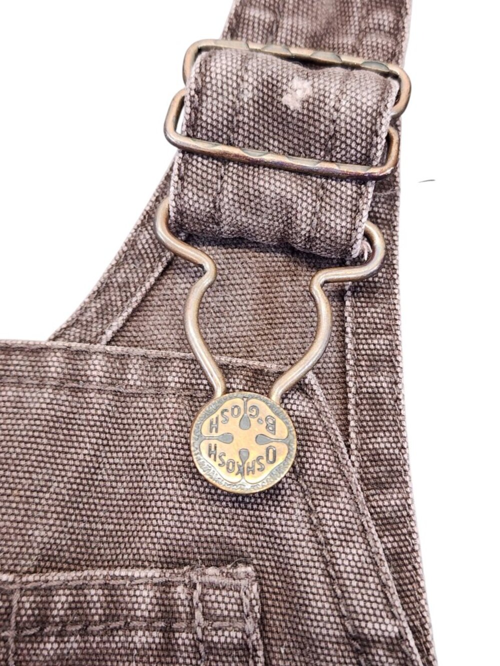 OshKosh Bgosh Vestbak Boys Overall Bibs 12 Months Brown Vintage - Picture 5 of 9